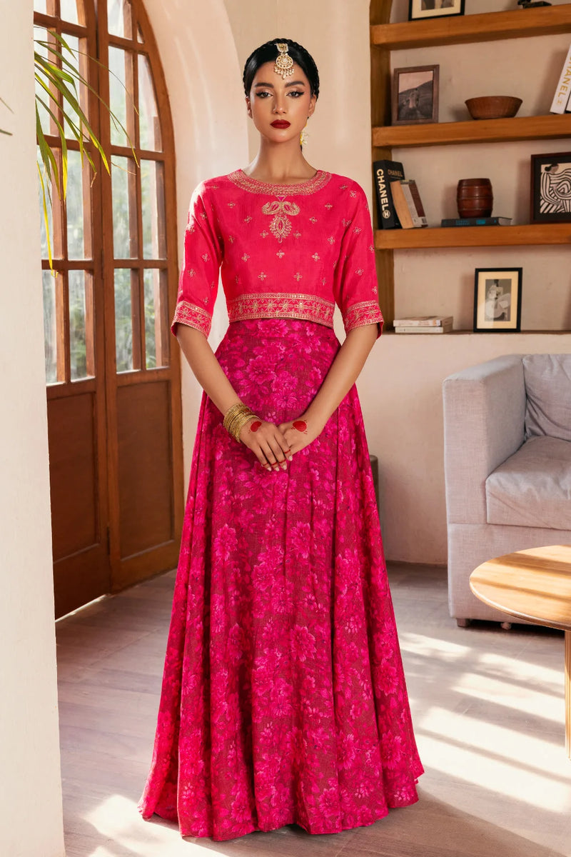 Mumtaz - 2 Piece Raw Silk(Choli/Lehnga) - Stitched - Ghonche Official