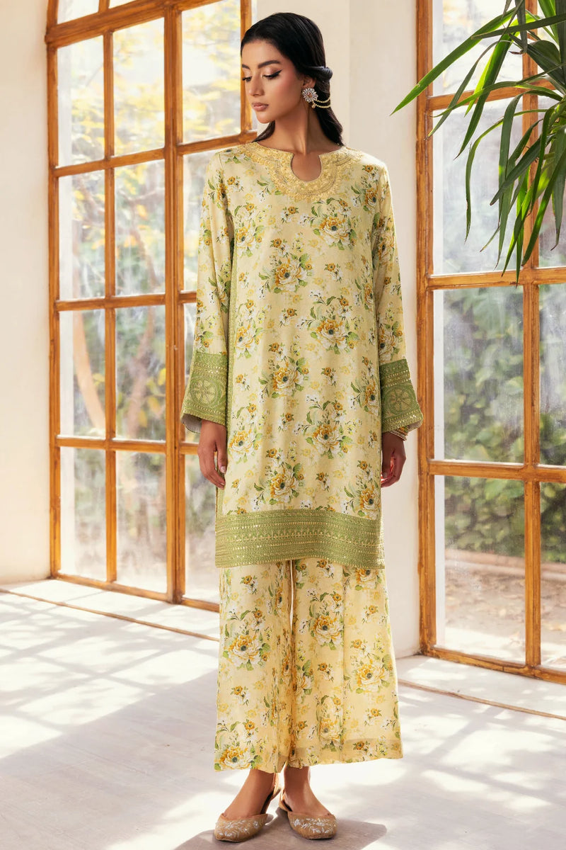 Zeenat - 2 Piece - Raw Silk(Shirt/Trouser) - Stitched - Ghonche Official