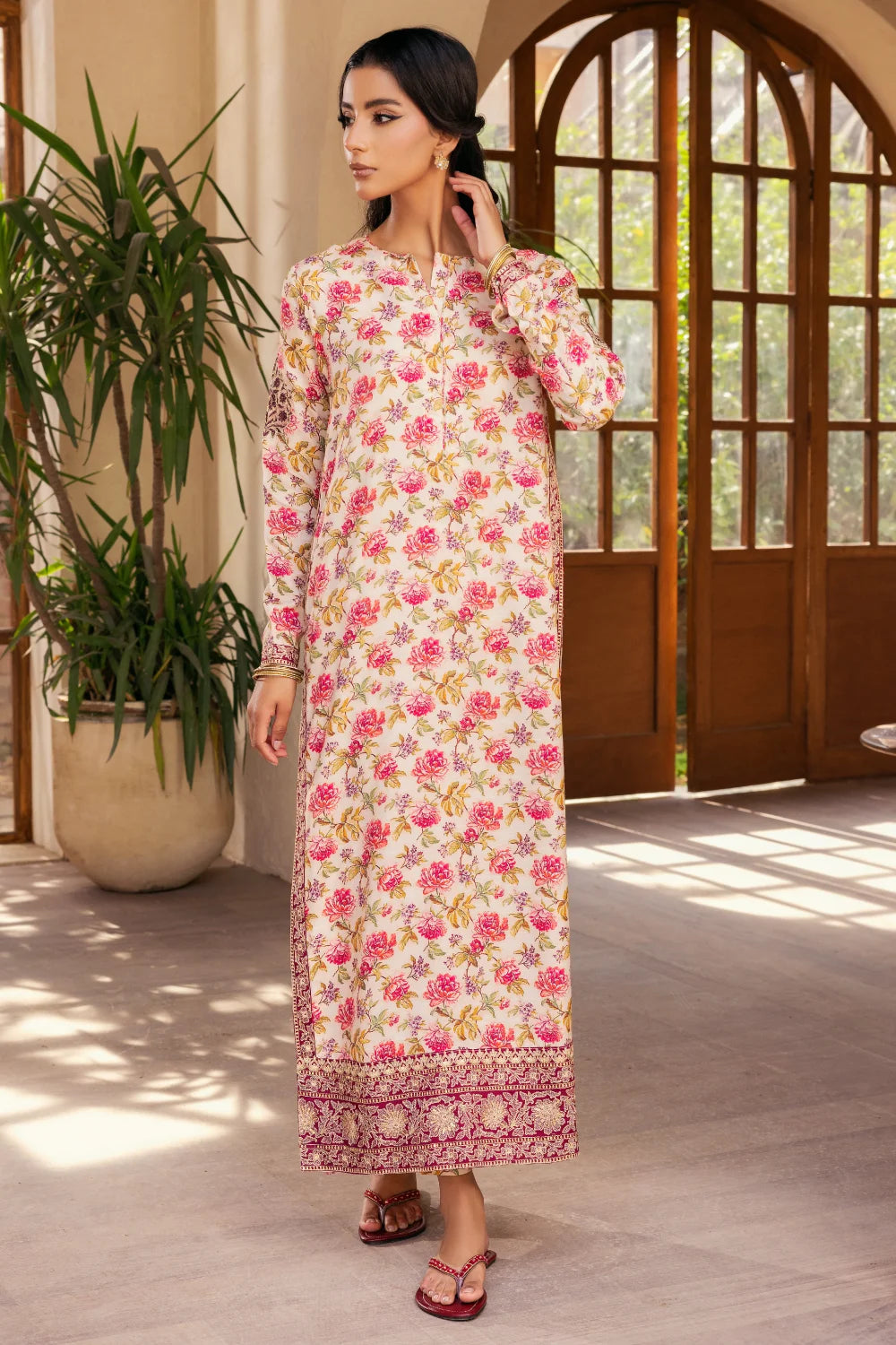 Shabnam - 2 Piece - Raw Silk(Shirt/Trouser) - Stitched - Ghonche Official