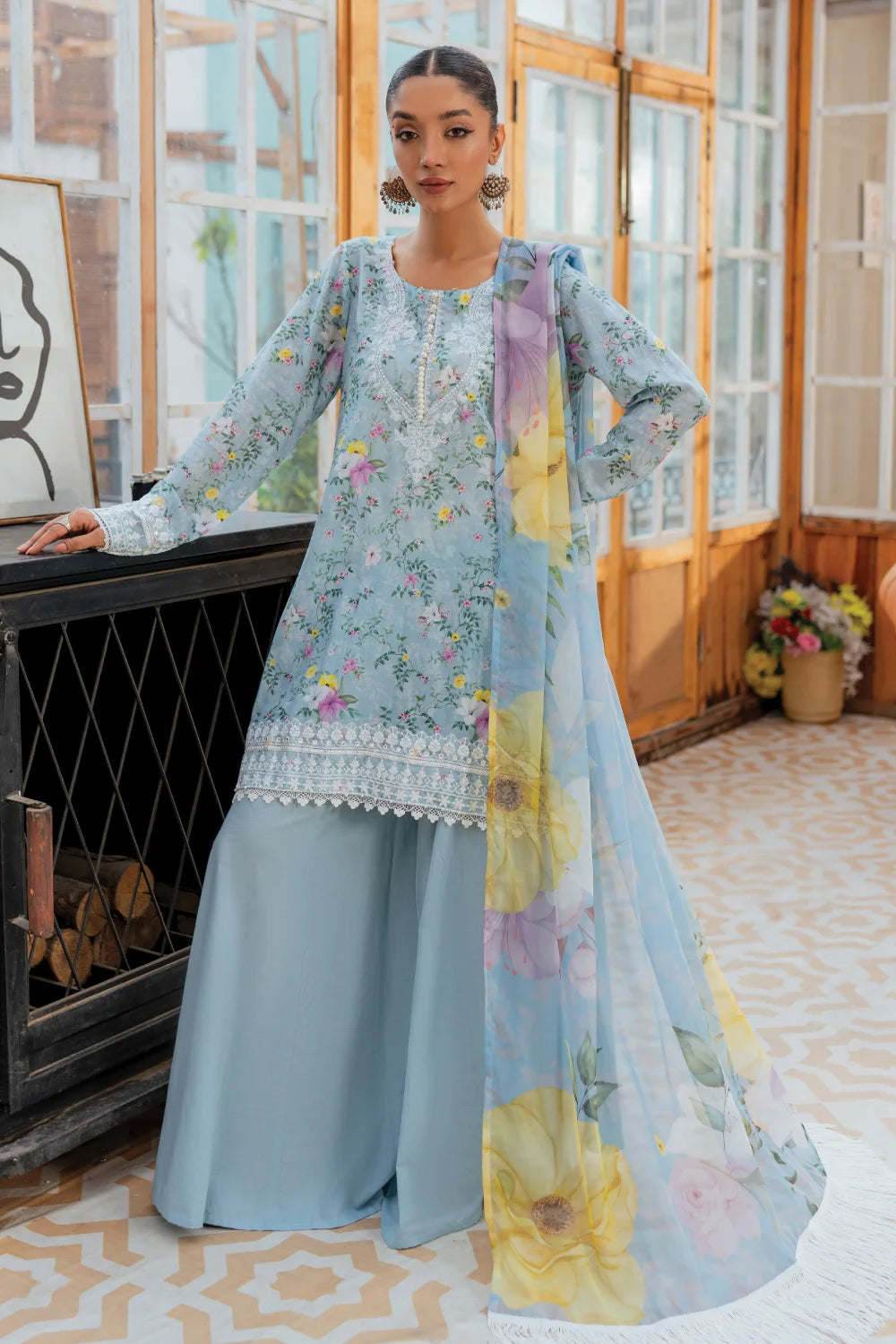 Gulona - 3 Piece - Embroidered Lawn