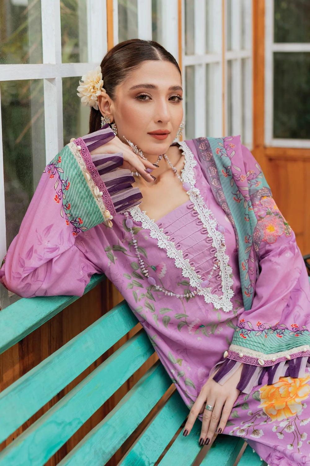 Phulkari - 3 Piece - Embroidered Lawn - Ghonche Official