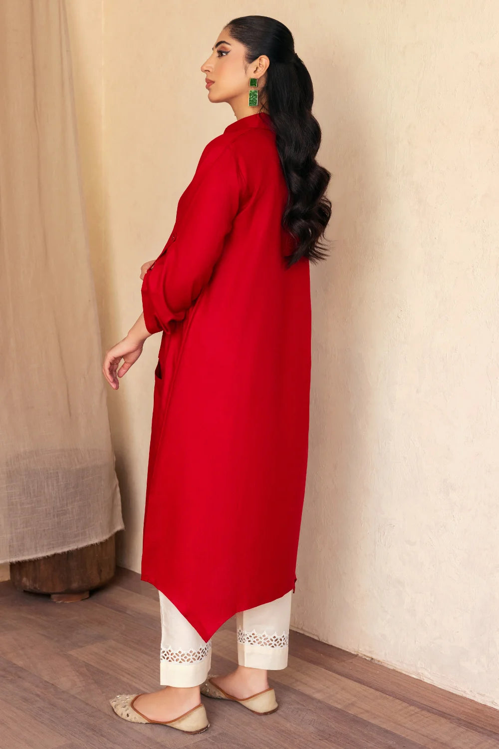 Hot Red Long Shirt - Ghonche Official