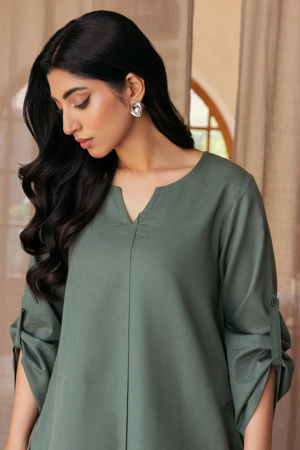 Green Long Kurta - Ghonche Official