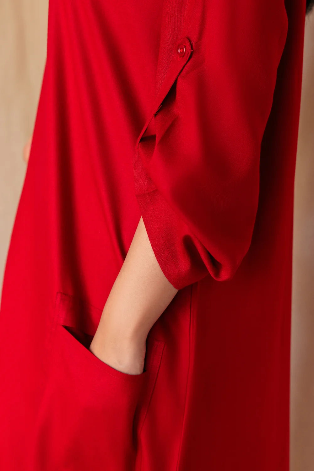 Hot Red Long Shirt - Ghonche Official