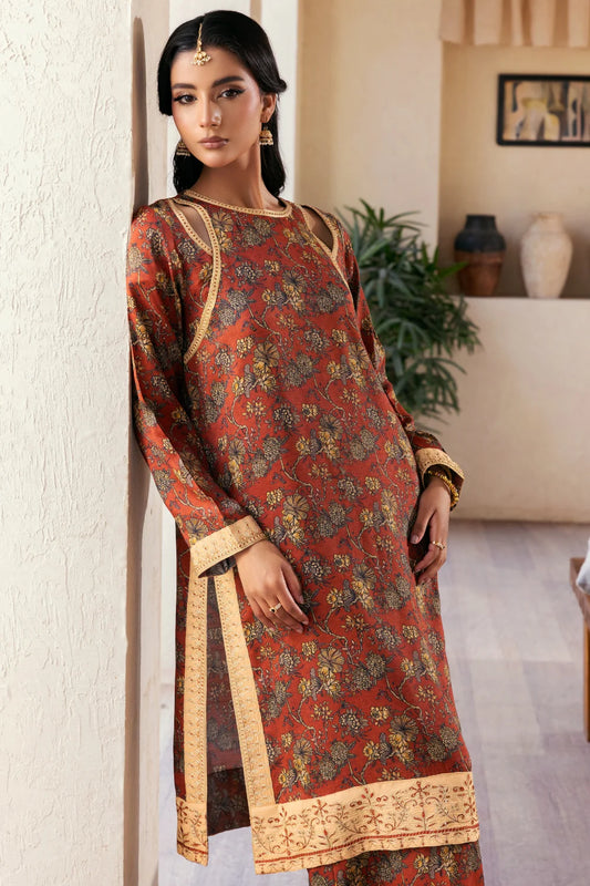 Mehrunisa - 2 Piece - Raw Silk(Shirt/Trouser) - Stitched - Ghonche Official