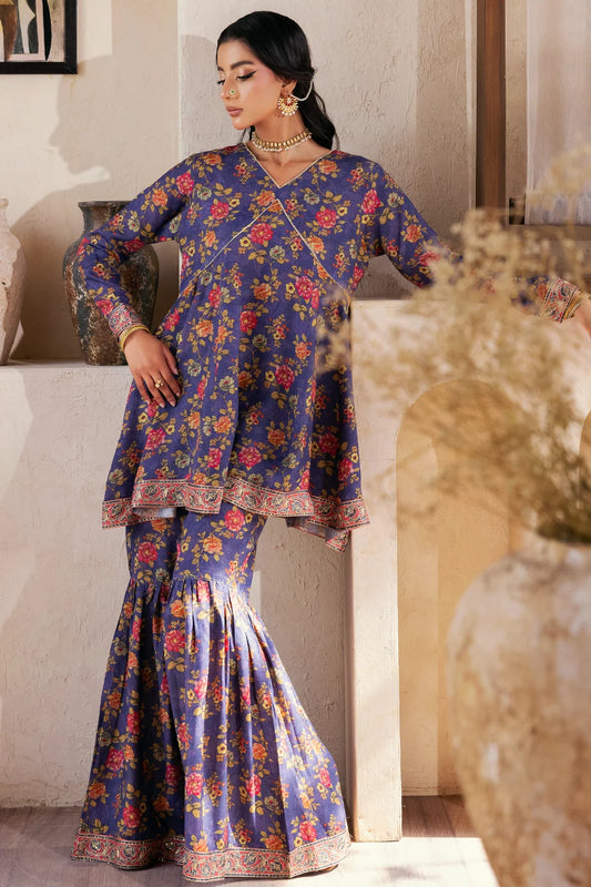 Farshi - 2 Piece - Raw Silk(Shirt/Garara) - Stitched - Ghonche Official